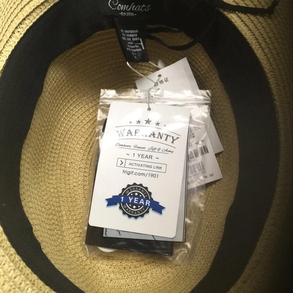 Comhats straw summer beach hat. - Picture 6 of 7